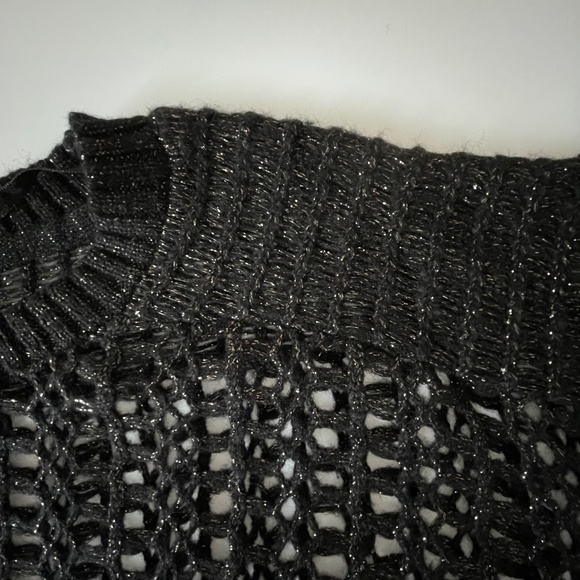 DKNY //Sparkly Black Sweater Crew Neck Overlay🖤✨ - Picture 4 of 10